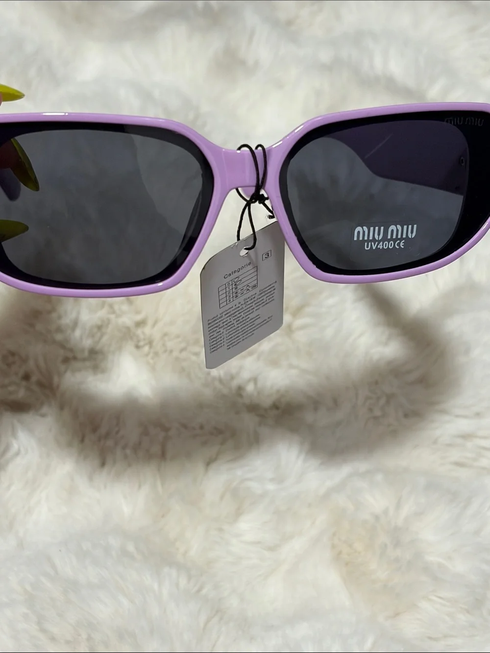 Lilac Chunky Frame Sunglasses with Dark Lenses